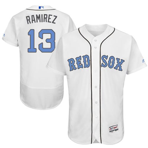 Red Sox #13 Hanley Ramirez White Flexbase Authentic Collection Father's Day Stitched MLB Jersey
